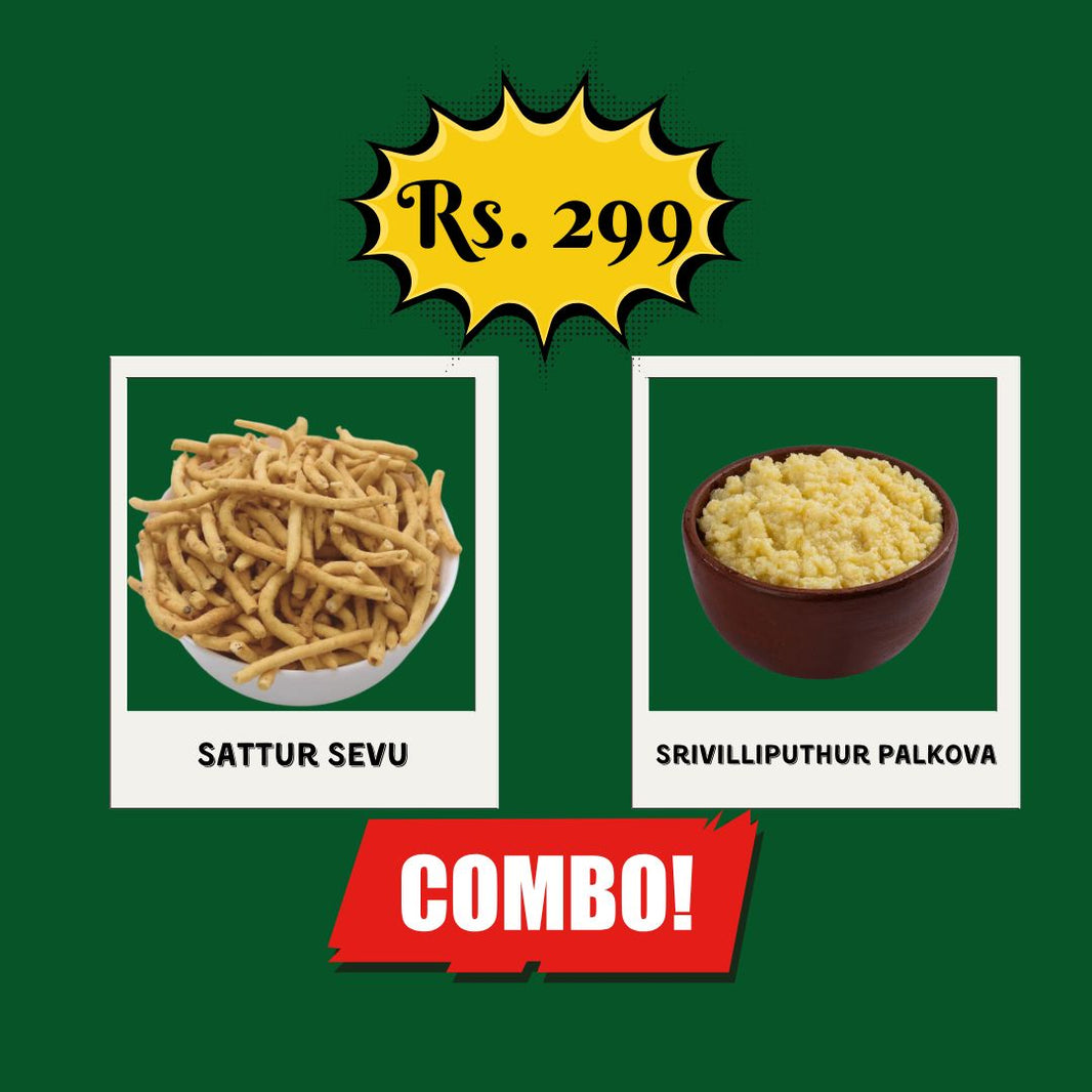 Diwali South Combo - Top 2 Best Tamilnadu Sweet and Snack Combo's - No preservatives- (Direct from your favourite local stores)